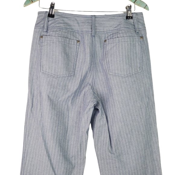 Vintage Jeanology Collection Early Y2K Pinstriped Wide Leg High Rise Jeans, Sz 8 - Picture 4 of 11